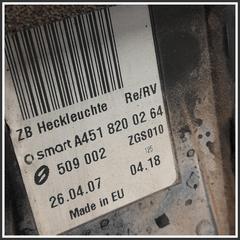 Immagine di Fanaleria Posteriore dx. SMART Fortwo Coupé 451 A4518200464